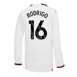 Manchester City Rodri Hernandez #16 Replica Away Stadium Shirt 2023-24 Long Sleeve